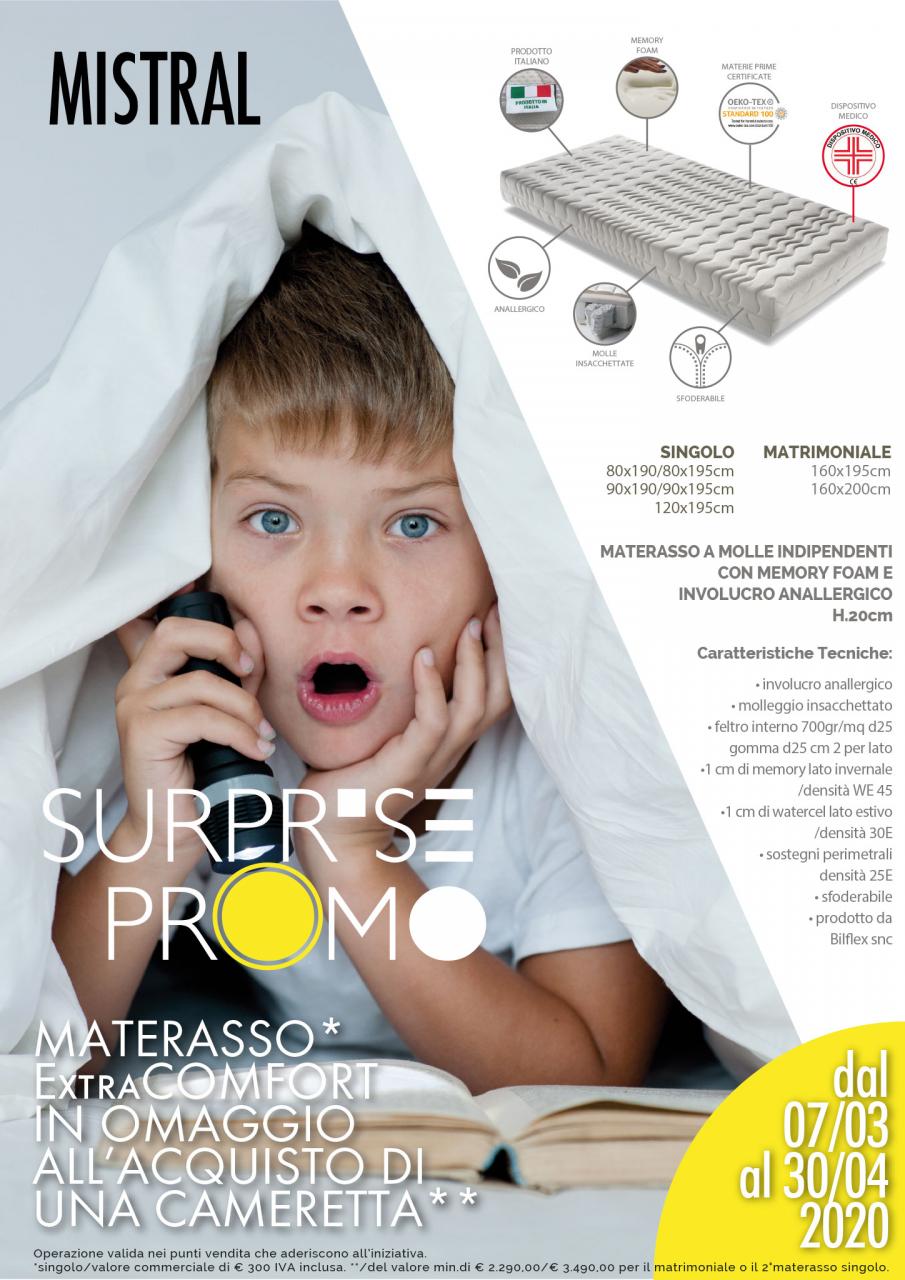 Surprise Promo:  materasso ExtraCOMFORT in omaggio all’acquisto di una cameretta